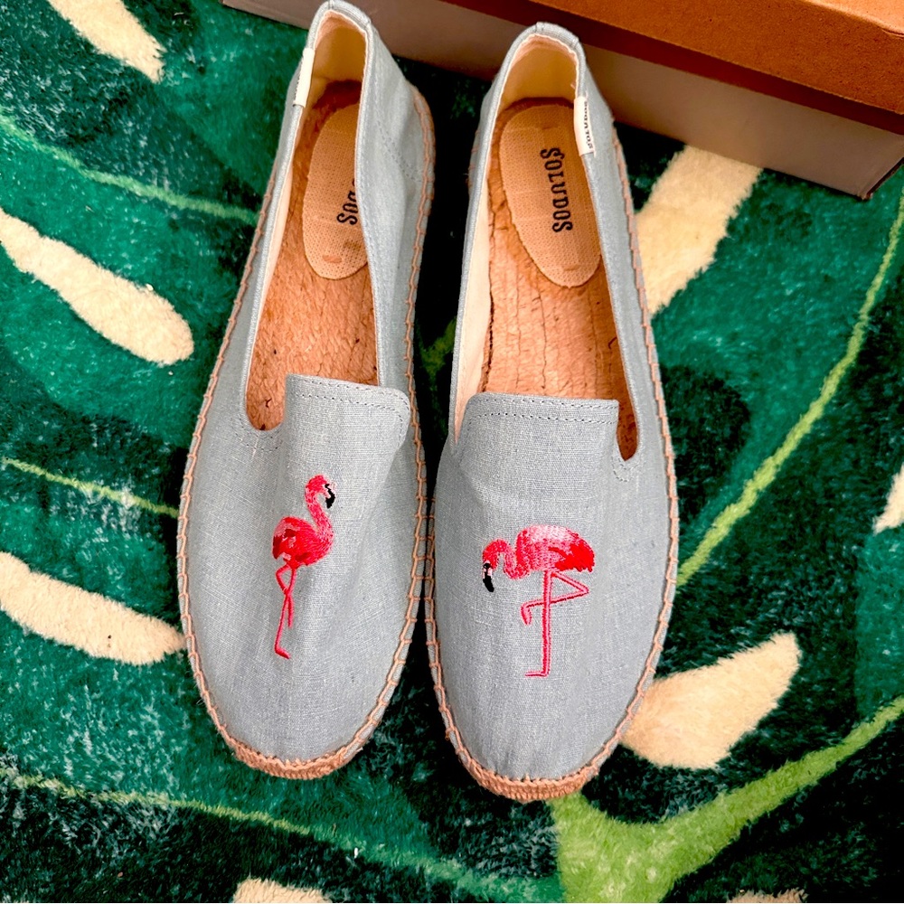 NEW flamingo Soludos slip on shoes sz 10